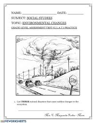 Comment must not exceed 1000 characters. Environmental Changes Worksheet