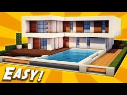 It consists out of jungle wood and is easy. Minecraft Simple Easy Modern House Tutorial How To Build 19 Youtube Easy Minecraft Houses Minecraft Modern Modern Minecraft Houses
