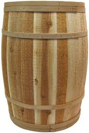 18 Inch Wooden Barrel Dump Bin For Floor Full Size Natural Barrel Wooden Barrel Wooden