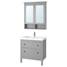 Bathroom, select a fan with a 50 to 80 cfm rating. Hemnes Odensvik Bathroom Furniture Set Of 4 Gray Voxnan Faucet Ikea