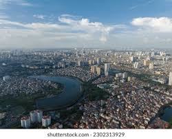 Aerial Cityscape View City Linh Dam Stock Photo 2302313951