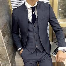 Mens designer suit sale 2020. 2020 New Design Grey Wedding Men Tuxedos Stand Collar Suit Mens Business Office Slim Fit Custom Skinny Jacket Pants Vest Tailor Made Suits Aliexpress