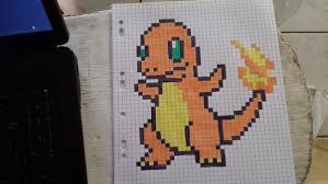 Salameche Dessin Quadrillage Dessin Sur Petit Carreaux Dessin Pixel