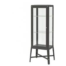 Milsbo Glass Door Cabinet Anthracite 28 3 4x68 7 8 Ikea In 2020 Glass Cabinet Doors Glass Cabinet Glass Shelves In Bathroom