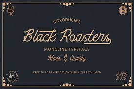 In application font menus, this font will display: Black Roasters Monoline Font 283070 Script Font Bundles Lettering Typography Alphabet Vintage Fonts