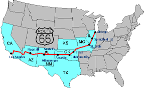 We drove the route 66 in california but we missed some parts. Route 66 Et Si Couleur Tropiques