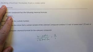 When some of the chemical formulas are not known, an experiment must be conducted to help determine the mole ratios. Aleks Finding Chemical Formulae From A Mole Ratio Youtube