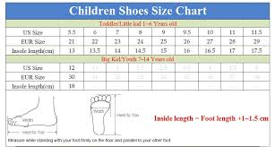 kid shoe size us china kids