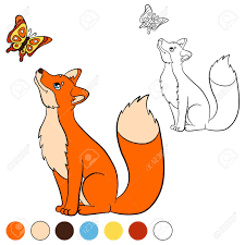 Malvorlage fuchs einfach fuchs ausmalbilder ultra coloring pages. Coloring Page Color Me Fox Cute Beautiful Fox Looks At The Royalty Free Cliparts Vectors And Stock Illustration Image 58869469