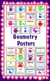 Math Geometry Posters For Grades Pre K To 6th Grade Middle School Math Geometry Elementary School Math Activities Geometry Lesson Plans