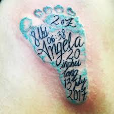Grayson footprint tattoo on shoulder. Daughter Footprint Tattoo Ideas Elegant Arts Tattoo