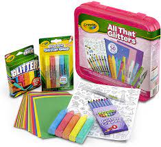 Super art coloring kit, over 100 art supplies. Amazon Com Crayola All That Glitters Art Case Coloring Set Toys Gift For Kids Age 5 Toys Games