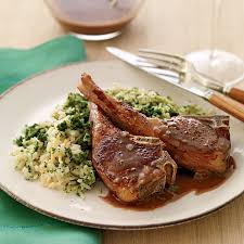Lamb Chops With Spinach Rice Pilaf Recipe Lamb Chops Spinach Rice Easter Dinner Recipes