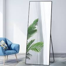 New large black shiny textured framed mirror. Jili Creationmetal Framed Full Length Free Standing Mirror 64 1 21 5 Black Dailymail