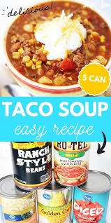 Easy Taco Soup Recipe In 2020 Easy Taco Soup Soup Easy Taco