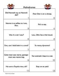 palindromes figurative language center activity figurative