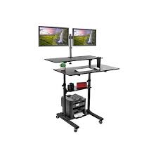 Browse a wide selection of sit & stand desks with 100% price match guarantee! Mount It 37 55 Rolling Stand Up Desk Black Mi 7972b Staples Stand Up Desk Desk Sit Stand Workstation
