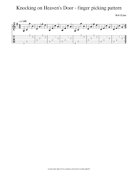 I'll show you the chords, progressions, strumming patterns, tabs, and acoustic guitar technique needed to play all of your favorite songs. Knocking On Heaven S Door Finger Picking Pattern Sheet Music For Guitar Solo Musescore Com