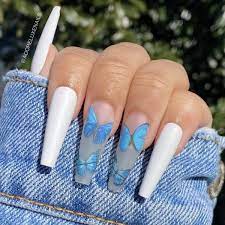 Butterfly Effect In 2021 Long Acrylic Nails Coffin Pink Acrylic Nails Long Acrylic Nail Designs