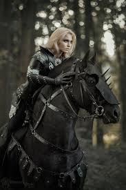 Maybe you would like to learn more about one of these? Black Knight Black Horse Fresian Horse Rider Armor Nazgul Chaos Leather Armor Female Warrior Woman Medieval Horse Warrior Girl Horse Armor