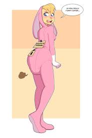 Rule 34 Dev - general:[angry anthro arrow_sign blonde_hair  blue_eyes blush bunny_costume clothing costume dialogue diaper  diaper_under_clothing embarrassed fart fart_cloud feces feet  female fur hair hood ...
