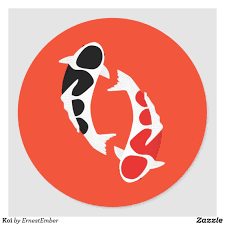 koi classic round sticker zazzle com chinese new year illustration koi stickers diy beer pong table