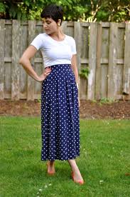 Black And White Polka Dot Maxi Skirt Dainty Casual Style Maxi Skirt Skirts Casual Fashion