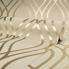 Henderson Interiors Camden Wave Wallpaper Cream Gold Wallpaper From I Love Wallpaper Uk Waves Wallpaper Room Wallpaper Designs Cream And Gold Living Room
