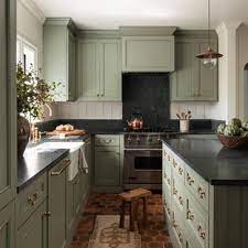 Choose high gloss if you want a more luxe look than flat paint. 75 Beautiful Kitchen With Green Cabinets Pictures Ideas July 2021 Houzz