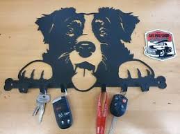 Adorable border collies always ready to play as many times as you'll toss the ball. Border Collie Key Fob Leash Holder Metal Wall Art Gift Idea Ebay