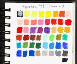 Pentel Oil Pastels Color Chart Showing The Full Range Of 49