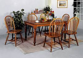farmhouse dark oak dining table and 4