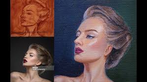 The process of drawing female portraits