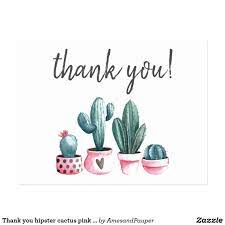 Appreciate the difference they make in your life. Thank You Hipster Cactus Pink Watercolor Print Postcard Zazzle Com In 2021 Pink Watercolor Watercolor Print Diy Dollar Store Crafts