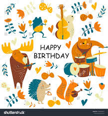 We have so many animals categorized from a to z! Birthday Card With Cute Animals Playing The Musical Instruments Cartoon Style Cute Animals Birthday Card Cute Animals Cute Baby Animals Cute Animal Videos