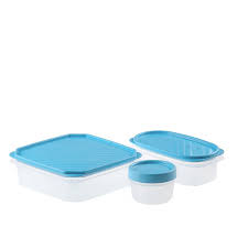 Vasetti in plastica indicati per lo stoccaggio e trasporto di sostanze liquide o solide come polveri, granuli e al contenimento di prodotti alimentari in quanto garantiscono ottime condizioni di igiene e sicurezza. Set 3 Contenitori Alimentari 1 Contenitore Ovale 0 5 L 1 Contenitore Con Tappo A Vite