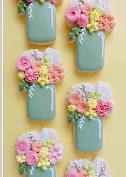 Mason jar with flowers cookie cutter. 4 22