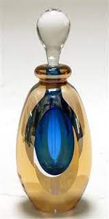 Roger Gandelman Hand Blown Glass Tall Cobalt Perfume Bottle Perfume Bottles Glass Perfume Bottle Glass Blowing