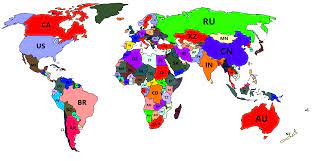 Ky · cayman islands ; Map Of 2 Letter Country Codes R Maps