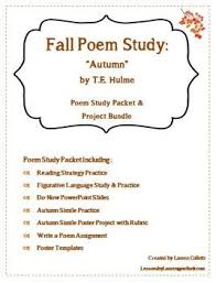 Fall Poem Study Autumn Poem Packet Teaching Poetry Autumn Poems Poetry Activities