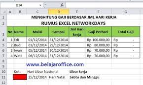 Cara membuat laporan keuangan sederhana dengan excel. Rumus Excel Menghitung Gaji Berdasar Hari Kerja Belajar Office