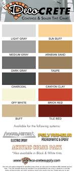 Color Charts Deco Crete Supply