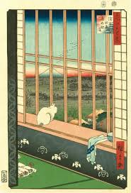 Utagawa Hiroshige Cat In A Window Woodblock Print Japan 1860 Japanese Woodblock Printing Japanese Art Utagawa Hiroshige