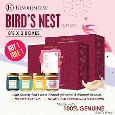 Kinohimitsu bird's nest 70ml x6sdescription kinohimitsu birds nest with american ginseng, white kinohimitsu birds nest with american ginseng, white fungus & rock sugar is made from genuine high quality birds nest. Buy Buy 1 Free 1 Kinohimitsu Bird S Nest Gift Set 8 S X 2 On Ezbuy Sg