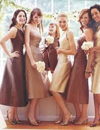 Different Shades Of Brown Bridesmaids Dresses Bridesmaid Brown Wedding Wedding Entourage