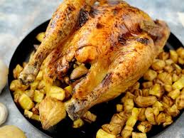 Poulet Roti Et Farci Aux Marrons Recette Poulet Roti Recette Poulet Farci Recette Poulet Roti