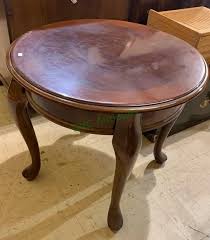 With a nod towards the french colonial style this round side table is made from mindy ash and features parquet inlaid veneer work in a lightly brushed natural finish with single drawer. Small Round Accent Table With Drawer