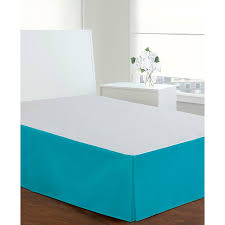 They feature contemporary tailored styling with pleats in each corner. Luxury Hotel Classic Tailored 14 Drop Turquoise Bed Skirt Brylane Home