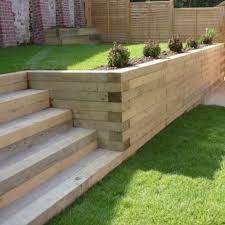 Retaining Wall Wooden Sleepers Google Search Sloped Garden Garden Steps Sleepers In Garden