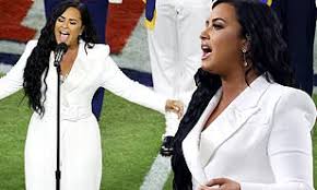 Who is singing the national anthem at the super bowl? Super Bowl 2020 Demi Lovato Praised After Delivering Flawless Rendition Of National Anthem Daily Mail Online